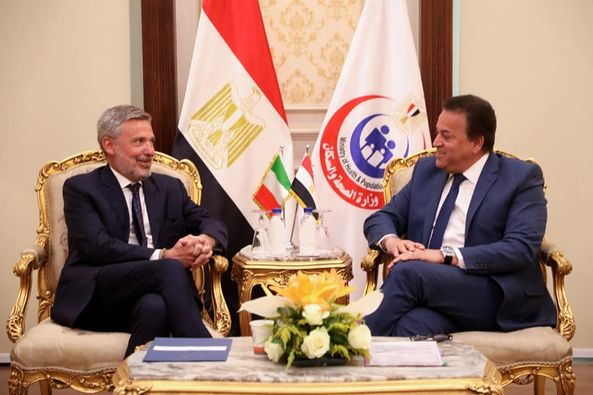 عبد الغفار يستقبل سفير إيطاليا ووفد الوكالة الإيطالية للتعاون التنموي