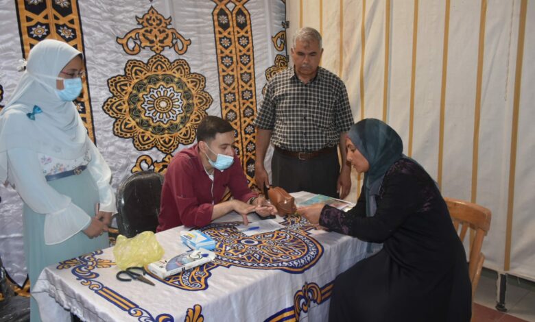 ضمن حياه كريمه جامعة مدينة السادات تنظم قافله طبيه متخصصة بقرية غمرين مركز منوف المنوفيه