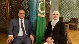 الإعلامية عبير سلامة في جامعة الدول العربية
