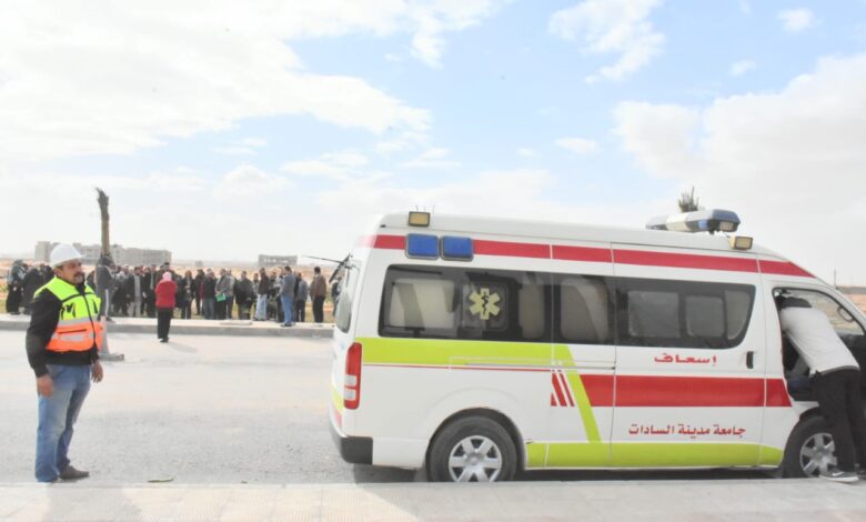 جامعة مدينة السادات تنفذ خطة إخلاء تدريبية في حالات الطواريء بمبنى الإدارة المركزية