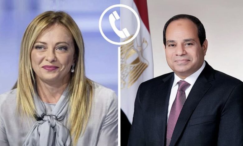 الرئيس السيسي يتلقى إتصالاً هاتفياً من رئيسة وزراء إيطاليا