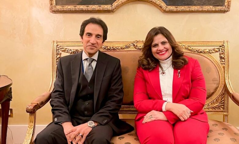 جندي تصل إلى روما رابع محطات جولتها الخارجية لحث المصريين بالخارج على المشاركة في الانتخابات الرئاسية