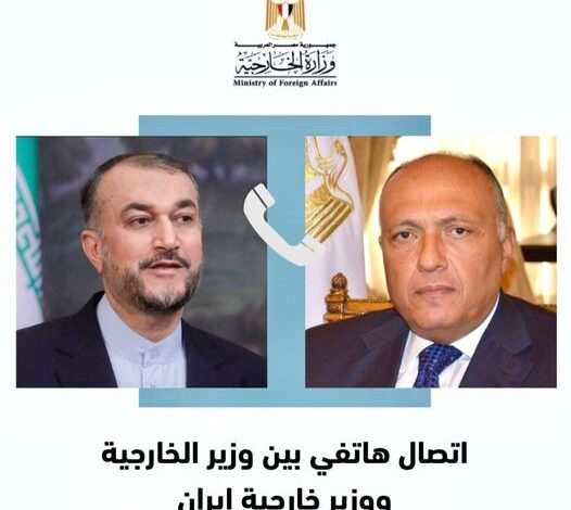 وزير الخارجية سامح شكري يتلقى اتصالاً من وزير الخارجية الإيراني
