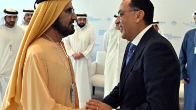 سمو الشيخ محمد بن راشد آل مكتوم يستقبل رئيس مجلس الوزراء