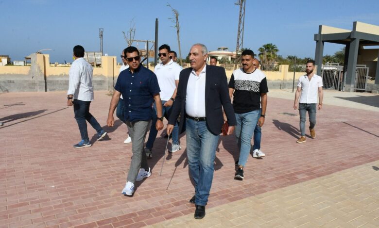 صبحى يتفقد معسكر نزل الشباب بمدينة الطور تمهيداً لافتتاحه