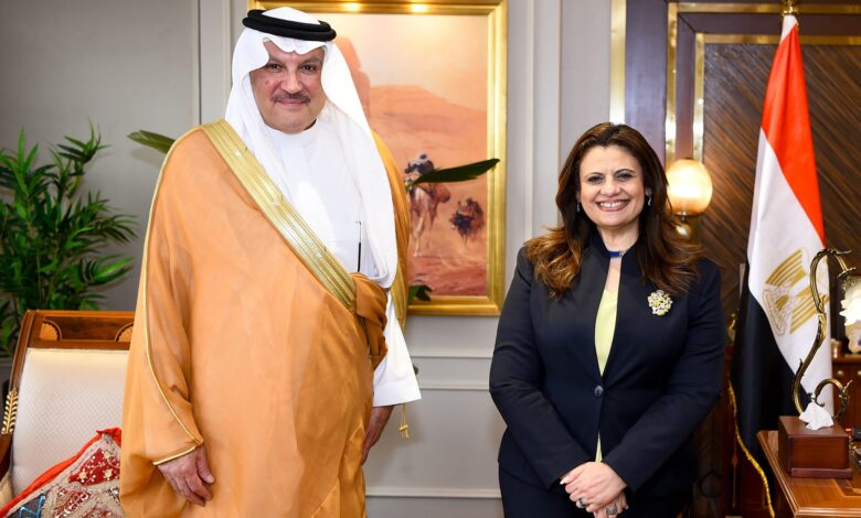 وزيرة الهجرة تستقبل السفير السعودي بالقاهرة لبحث ملفات التعاون المشترك