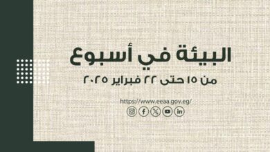 بالإنفوجراف…. الحصاد الأسبوعى لأنشطة وزارة البيئة خلال الفترة من ١٥- ٢٢ فبراير الجاري