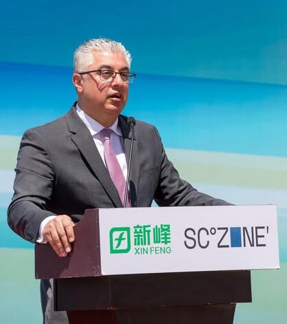 رئيس اقتصادية قناة السويس يشهد وضع حجر أساس مجمع شين فينج (Xin Feng) المتكامل للصناعات المعدنية بالسخنة