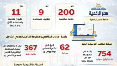 المركز الإعلامي لمجلس الوزراء يستعرض بالإنفوجراف أبرز جهود الدولة في دعم التحول الرقمي