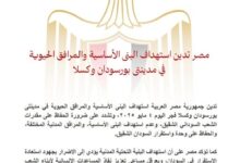 مصر تدين استهداف البنى الأساسية والمرافق الحيوية في مدينتى بورسودان وكسلا