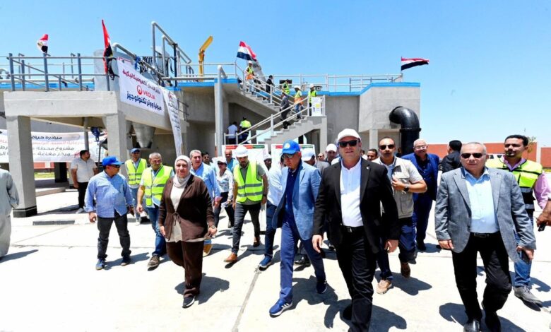 الشربيني ومحافظ المنيا يتفقدان محطة معالجة صرف صحي برطباط بمركز مغاغة