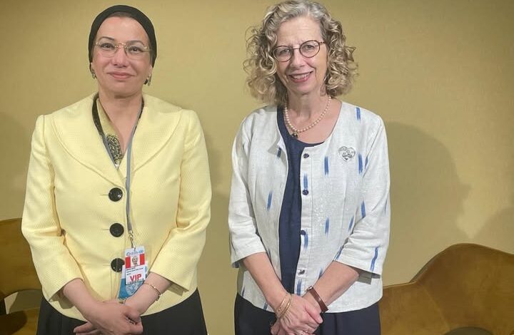 وزيرة البيئة تناقش مع المديرة التنفيذية لبرنامج الأمم المتحدة للبيئة آخر مستجدات مفاوضات معاهدة البلاستيك