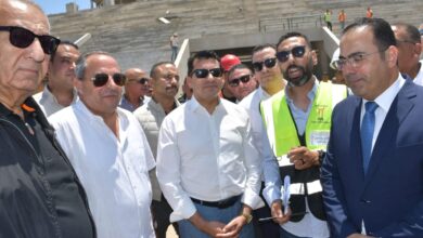 وزير الشباب والرياضة ومحافظ بورسعيد يتفقدا مشروع استاد بورسعيد الرياضي الجديد