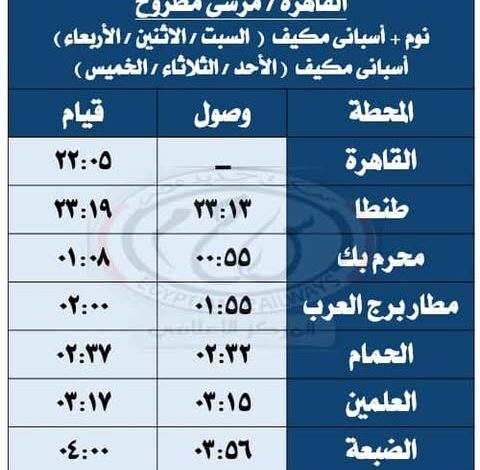 السكة الحديد: بدء تشغيل قطارات نوم وقطارات مكيفة بين القاهرة ومرسى مطروح اعتبارًا من يوم 14-6-2025