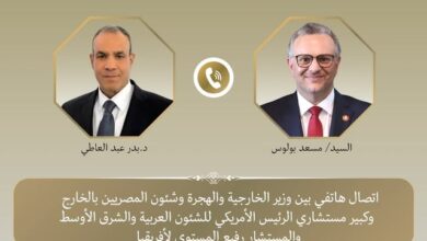 عبد العاطي يجري اتصالاً هاتفياً من كبير مستشاري الرئيس الأمريكي للشئون العربية والشرق الأوسط والمستشار رفيع المستوى لأفريقيا