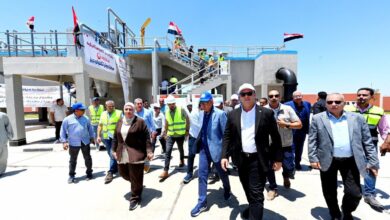 الشربيني ومحافظ المنيا يتفقدان محطة معالجة صرف صحي برطباط بمركز مغاغة