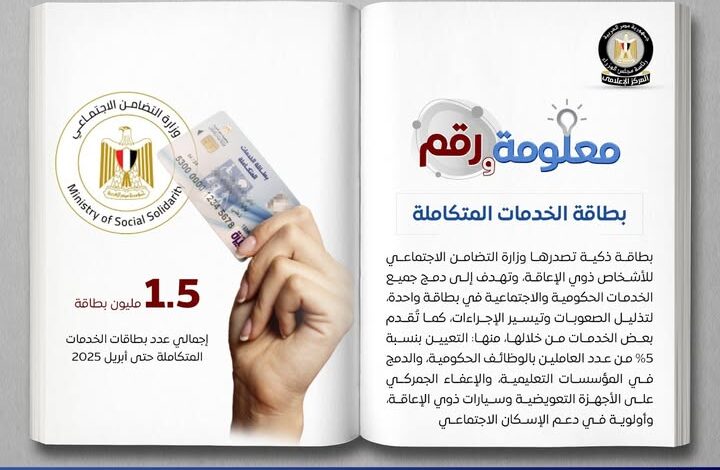 وزارة التضامن الاجتماعي تصدر بطاقة الخدمات المتكاملة للأشخاص ذوي الإعاقة