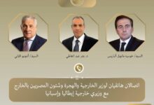 وزير الخارجية يتلقى اتصالين هاتفيين من وزيرى خارجية إيطاليا وإسبانيا