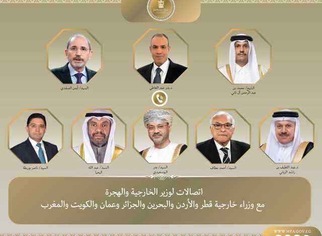 اتصالات هاتفية بين وزير الخارجية ونظرائه في قطر والأردن والبحرين والجزائر وعُمان والكويت والمغرب