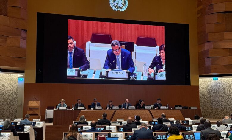 وزير التموين يلقي كلمة مصر خلال الجلسة الافتتاحية في مؤتمر الأمم المتحدة بجنيف