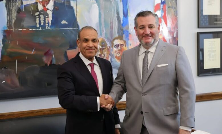 وزير الخارجية يلتقي السيناتور تيد كروز عضو لجنة العلاقات الخارجية بمجلس الشيوخ الأمريكي
