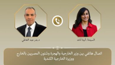 وزير الخارجية والهجرة يتلقى اتصالًا هاتفيًا من وزيرة الخارجية الكندية