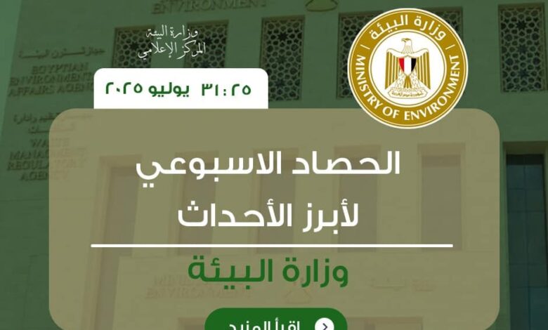 أبرز أنشطة وزارة البيئة خلال أسبوع