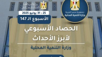 أبرز أنشطة وزارة التنمية المحلية خلال أسبوع