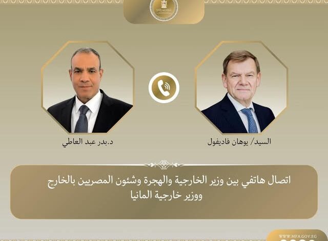 اتصال هاتفي بين وزير الخارجية ونظيره الألماني