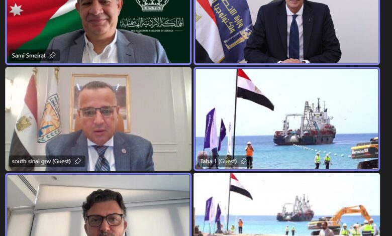 وزير الاتصالات ووزير الاقتصاد الرقمي والريادة الأردني يشهدان عملية إنزال الكابل البحري عالي السعة كورال بريدج