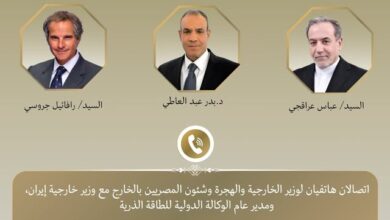 اتصالان لوزير الخارجية مع نظيره الإيراني والمدير العام للوكالة الدولية للطاقة الذرية