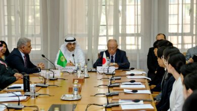 السفير محمد صالح سليمان العجيري يلقي كلمة في أعمال ملتقى الشباب العربي الياباني جسور من الحوار والثقافة
