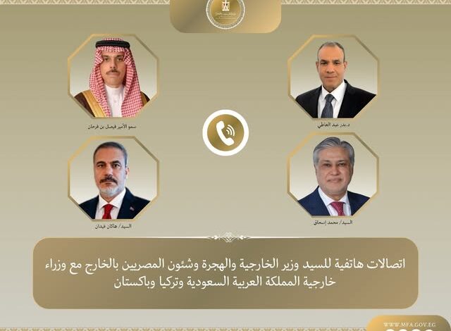 اتصالات مكثفة لوزير الخارجية مع نظرائه من السعودية وباكستان وتركيا