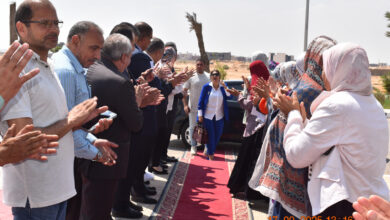 تكريم رئيس جامعة مدينة السادات في ممر شرفى واحتفالية لانتهاء فترة رئاستها