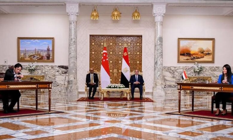 المشاط مصر حريصة على تقوية العلاقات التجارية والاستثمارية والاقتصادية وتبادل الخبرات مع دولة سنغافورة
