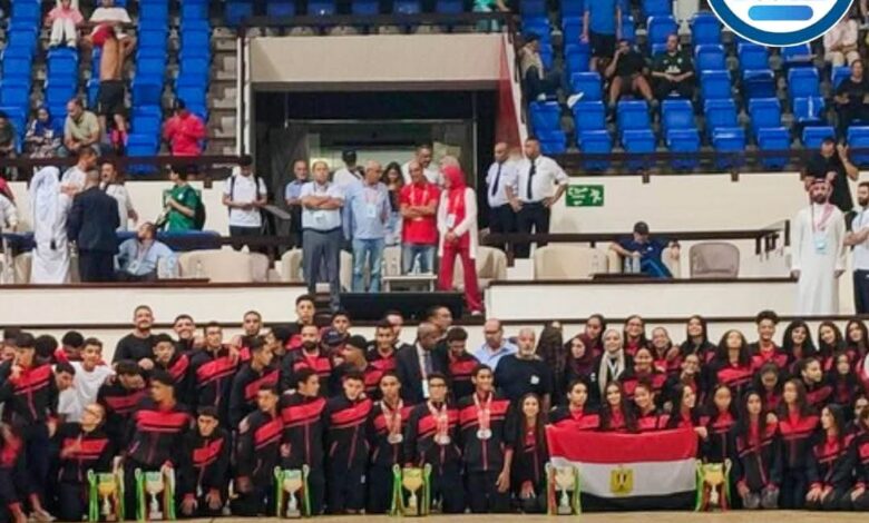 صبحي يُهنئ الاتحاد المصري للسباحة بالتتويج بلقب البطولة العربية الرابعة للألعاب المائية بالمغرب