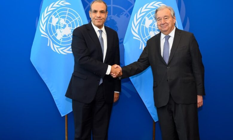 وزير الخارجية يلتقي بالسكرتير العام للأمم المتحدة