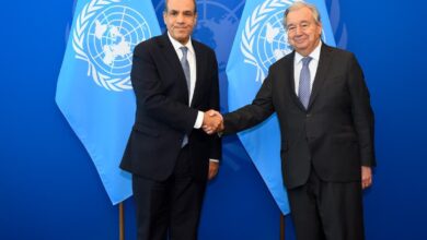 وزير الخارجية يلتقي بالسكرتير العام للأمم المتحدة
