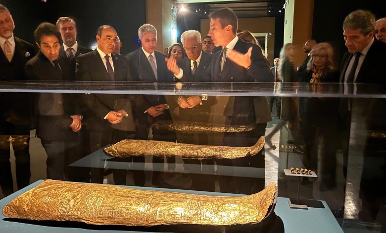 رئيس جمهورية إيطاليا يفتتح معرض "كنوز الفراعنة" في العاصمة الإيطالية روما