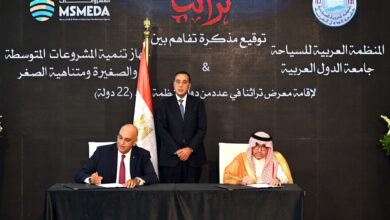 مدبولي يشهد توقيع مذكرة تفاهم بين جهاز تنمية المشروعات والمنظمة العربية للسياحة