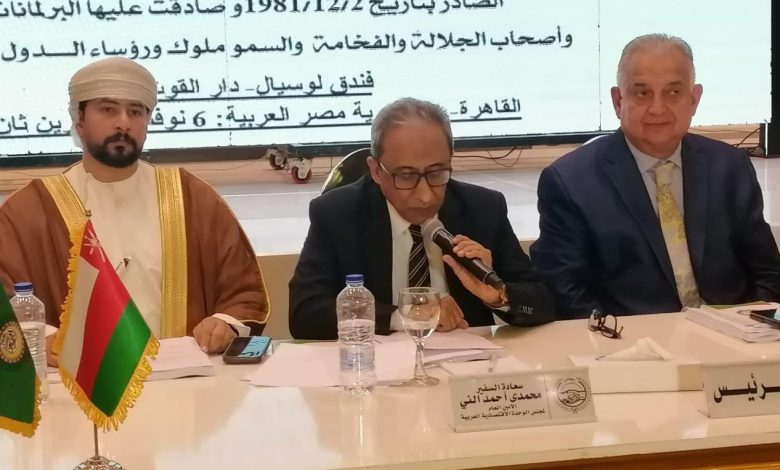 السفير محمدى أحمد النى خلال الاجتماع ٦٢ للاتحادات العربية النوعية المتخصصة