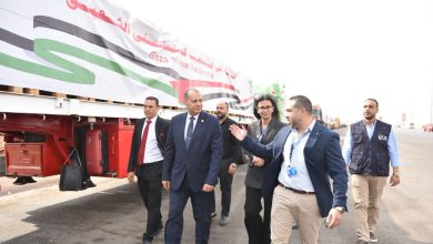 وزارة التموين ممثلة في اللجنة العامة للمساعدات الأجنبية تطلق القافلة رقم (14) من المساعدات الإغاثية العاجلة لقطاع غزة