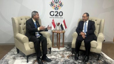 وزير الخارجية يلتقي نظيره السنغافوري