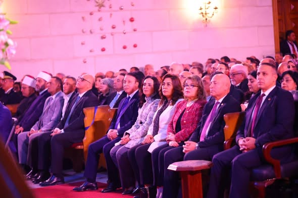د. مايا مرسي تشهد احتفال الطائفة الإنجيلية بعيد الميلاد المجيد بكنيسة قصر الدوبارة