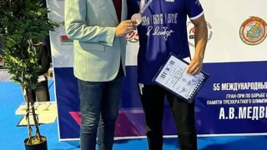 جوهر نبيل يهنئ عمر أمين بحصد برونزية بطولة إلكسندر ميدفيد الدولية في منسك