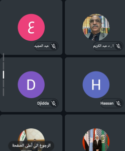 وسام عبدالكريم الوزان أثناء مناقشة رسالة الدكتوراه في الإعلام بكلية الإعلام في الجامعة الأفرواسيوية.