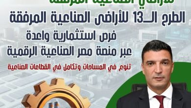 تعرف على تفاصيل الطرح الثالث عشر للأراضي الصناعية المرفقة من خلال منصة مصر الصناعية الرقمية