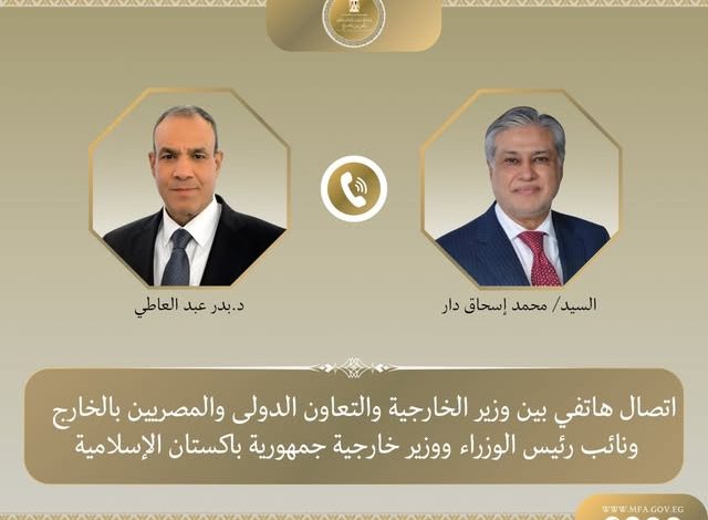 اتصال هاتفي بين وزير الخارجية ونظيره الباكستاني لبحث مسار المفاوضات الأمريكية – الإيرانية