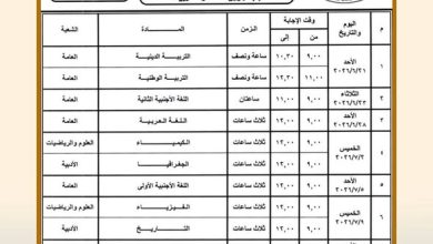 وزير التربية والتعليم يعتمد جدول امتحانات شهادة إتمام الثانوية العامة للدور الأول 2026