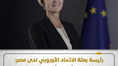 رئيسة بعثة الاتحاد الأوروبي لدى مصر وجامعة الدول العربية تشيد بجهود مصر في حل الأزمات الإقليمية
